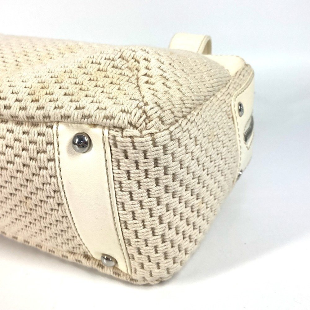 CHANEL Logo Shoulder Bag Leather Canvas Women's Ivory - Picture 6 of 16